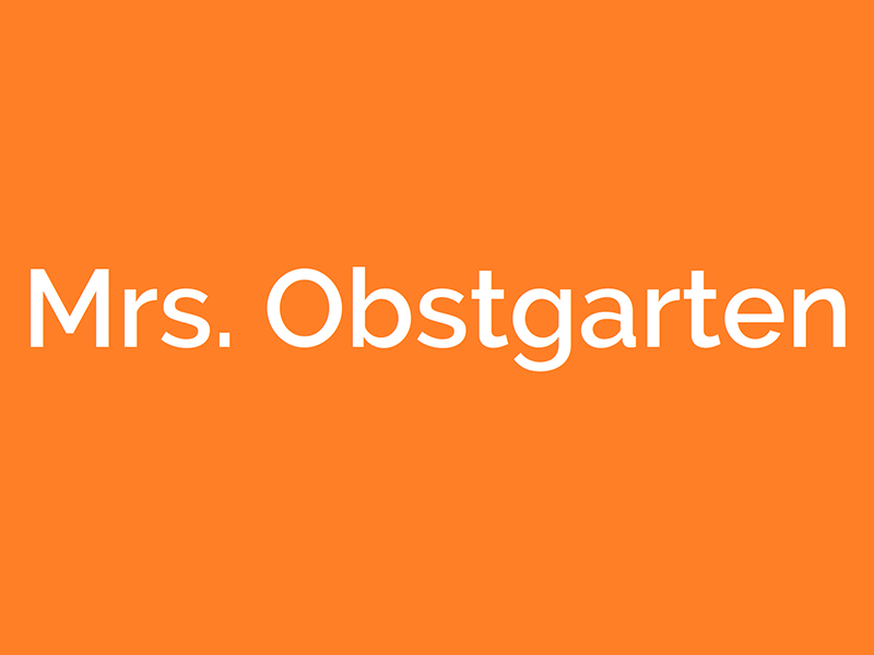 Mrs Obstgarten
